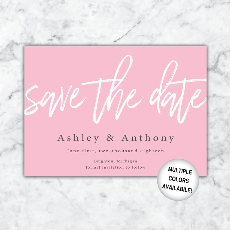 Save the Date Black and White Printable Black and White Save the Dates Save the Date Template Digital Download Simple Save the Date image 7
