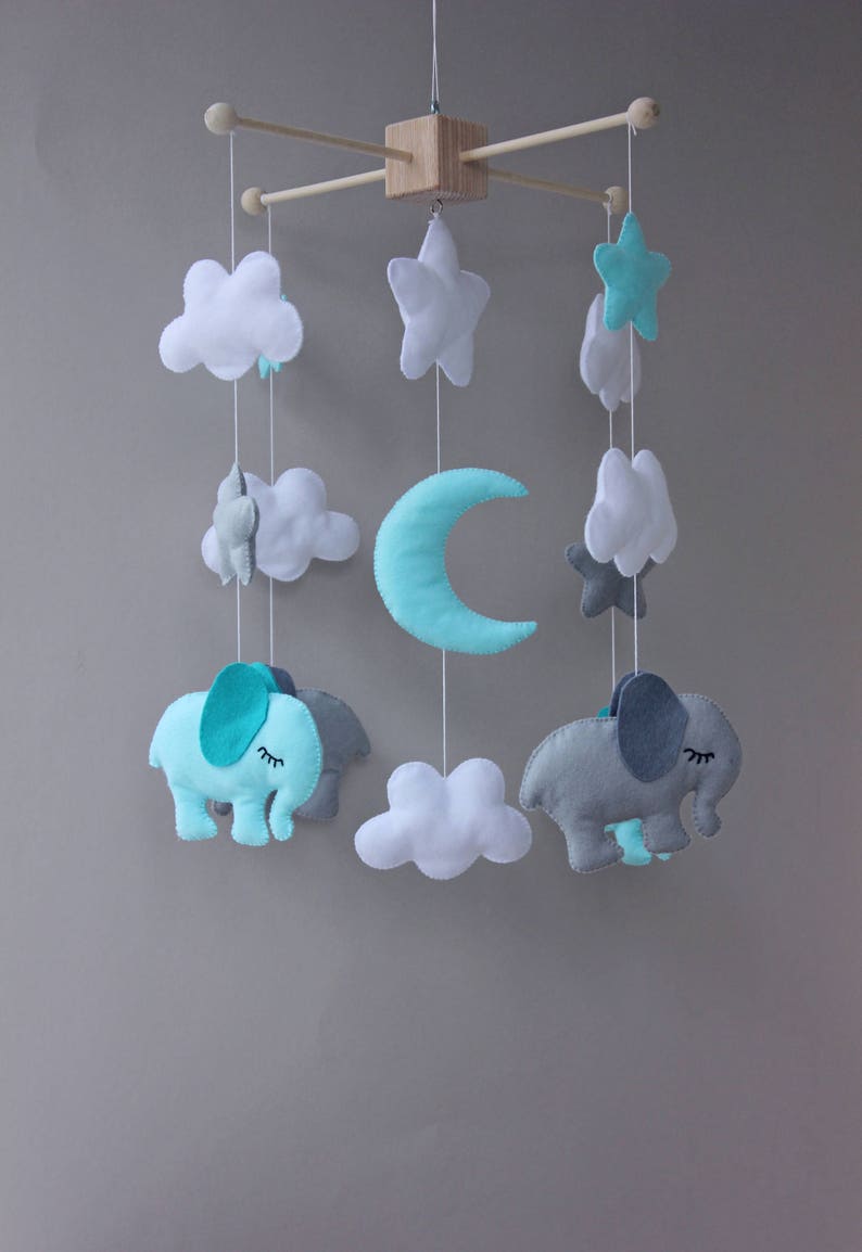 Elephant Baby Mobile Elephant Crib Mobile Elephant Nursery Etsy