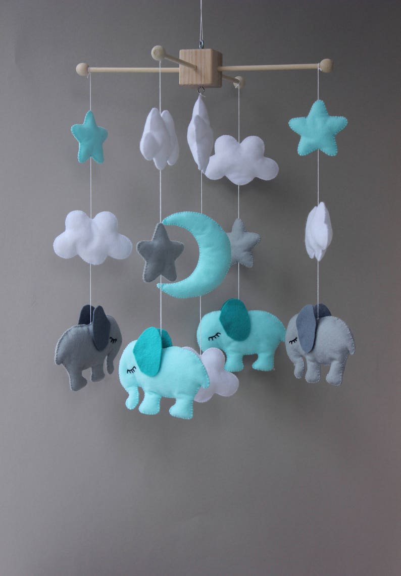Elephant Baby Mobile Elephant Crib Mobile Elephant Nursery Etsy