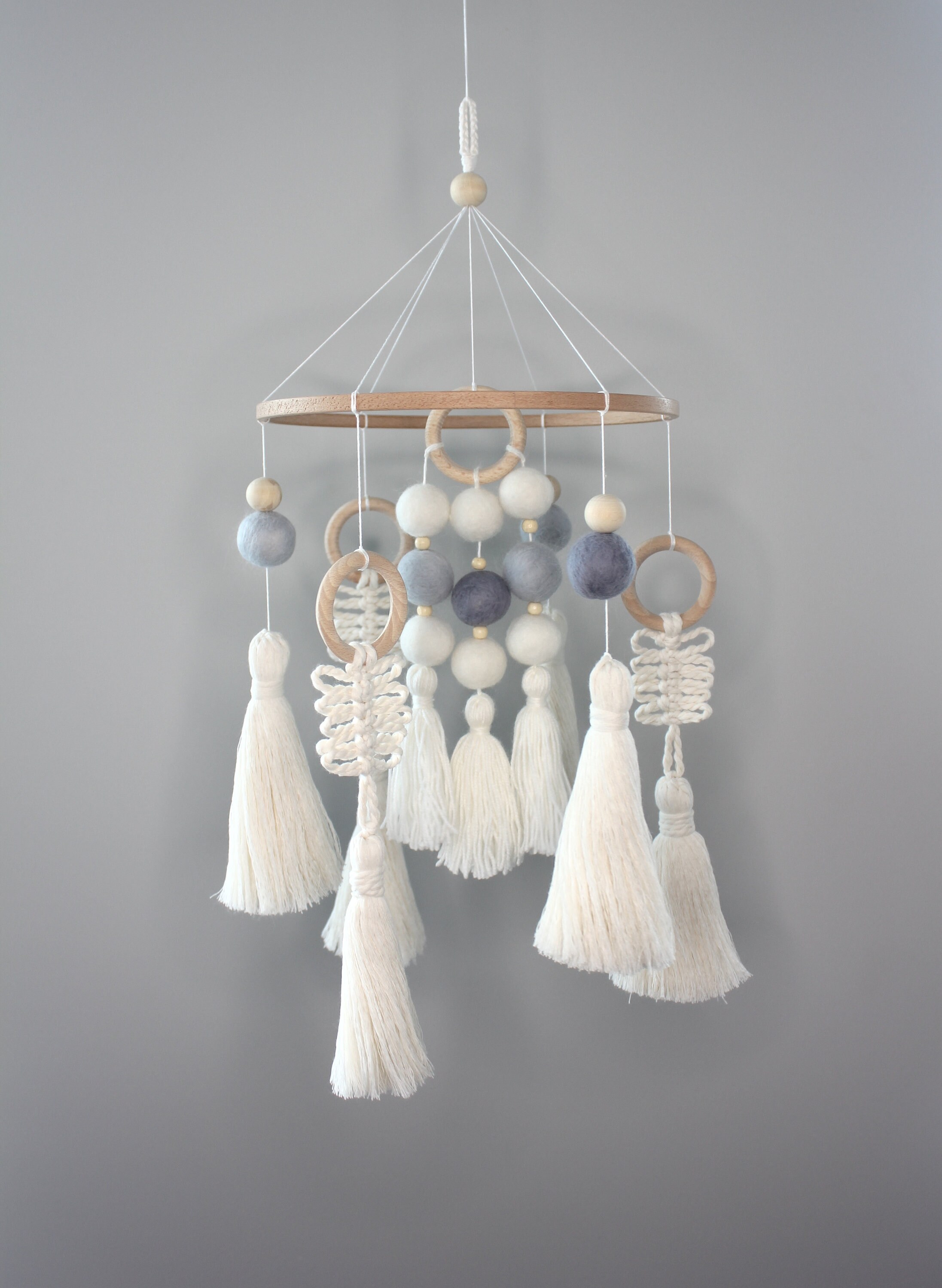 Boho mobile Boho nursery Macrame mobile Etsy