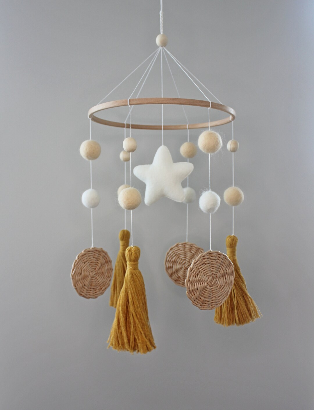 Boho baby mobile gender neutral nursery boho mobiles baby neutral