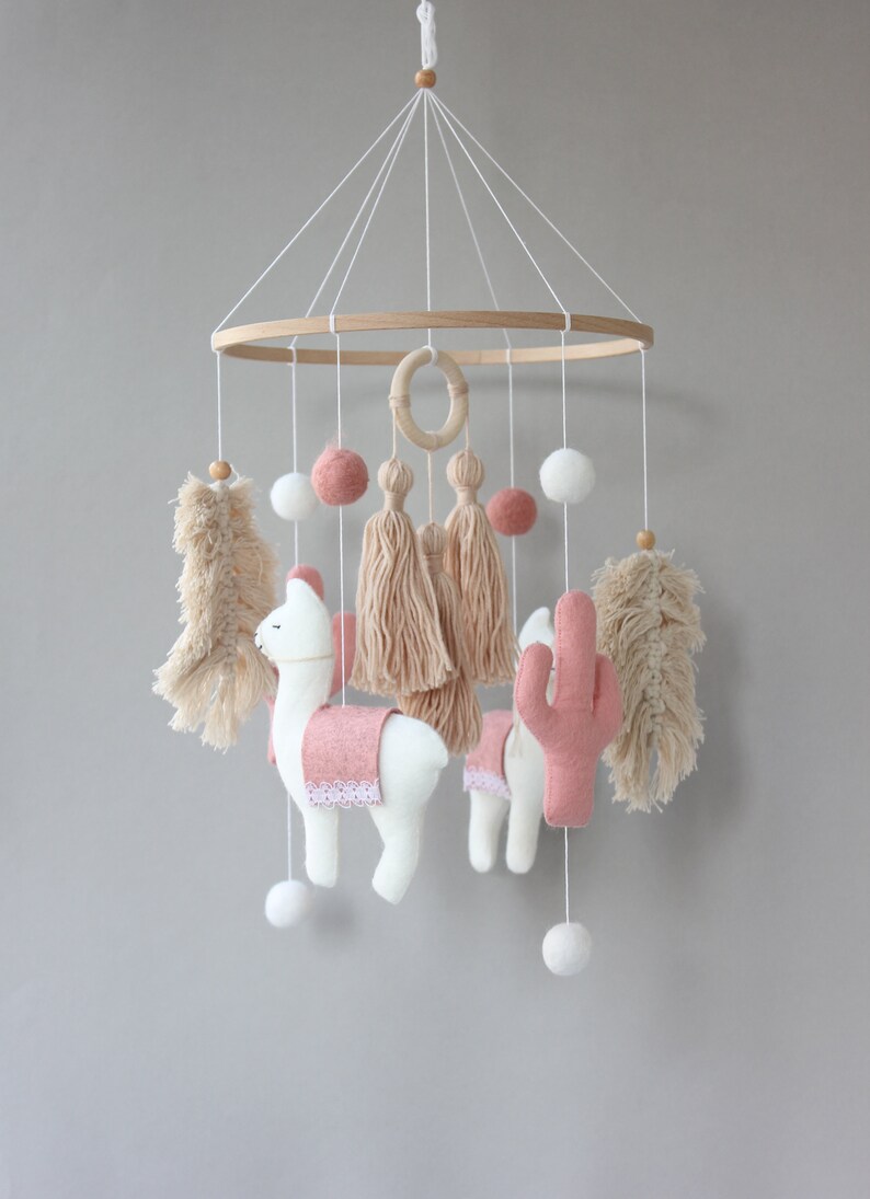 Mobile for Girl Boho Nursery Mobiles for Nursery Pink Etsy