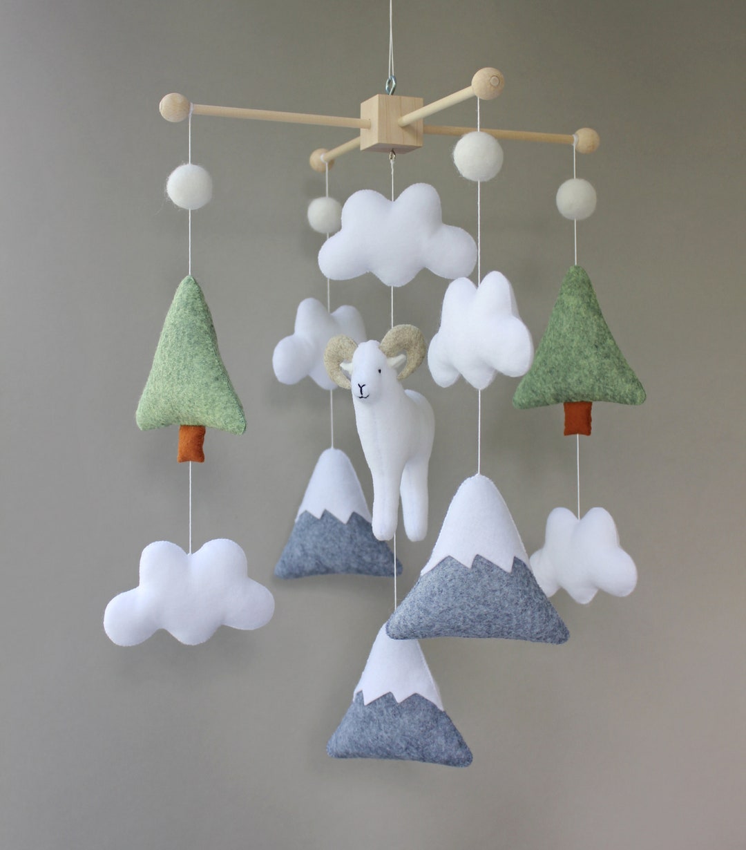 Ram Baby Mobile Target Woodland Nursery Mountain Nursery Etsy