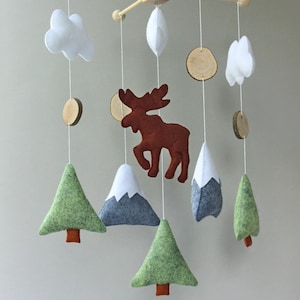 Nursery mobile, Crib mobile, Baby mobile woodland, Nursery decor, Baby shower gift, Moose mobile, Woodland nursery decor, Deer
