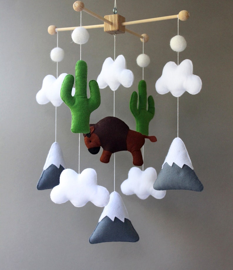 Bison mobile buffalo mobile baby mobile baby mobile crib ...