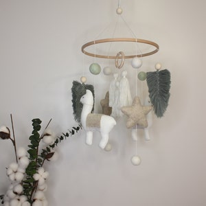 Mobile baby, Llama mobile, Gender neutral mobile, Macrame mobile, Nursery decor,   Baby shower gift, Mobile