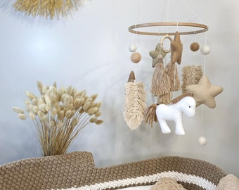 Neutral nursery boho nursery horse nursery gender neutral mobile boho decor