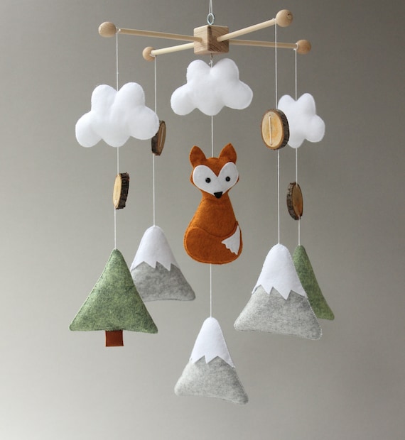 woodland themed cot mobile
