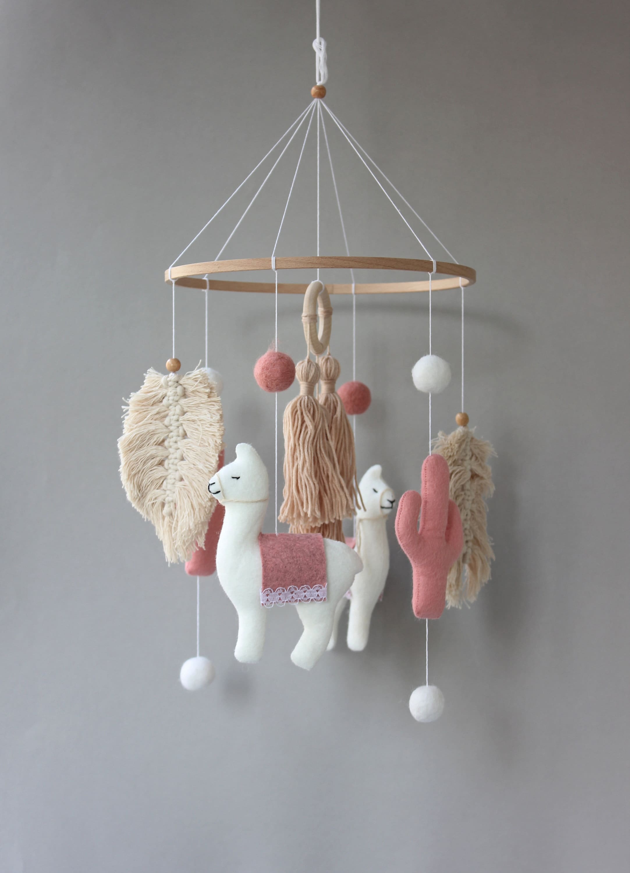 Mobile for Girl Boho Nursery Mobiles for Nursery Pink Etsy