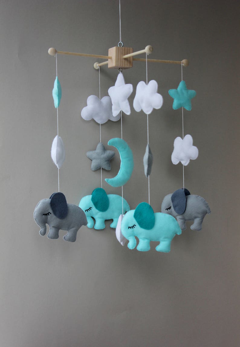 Elephant Baby Mobile Elephant Crib Mobile Elephant Nursery Etsy