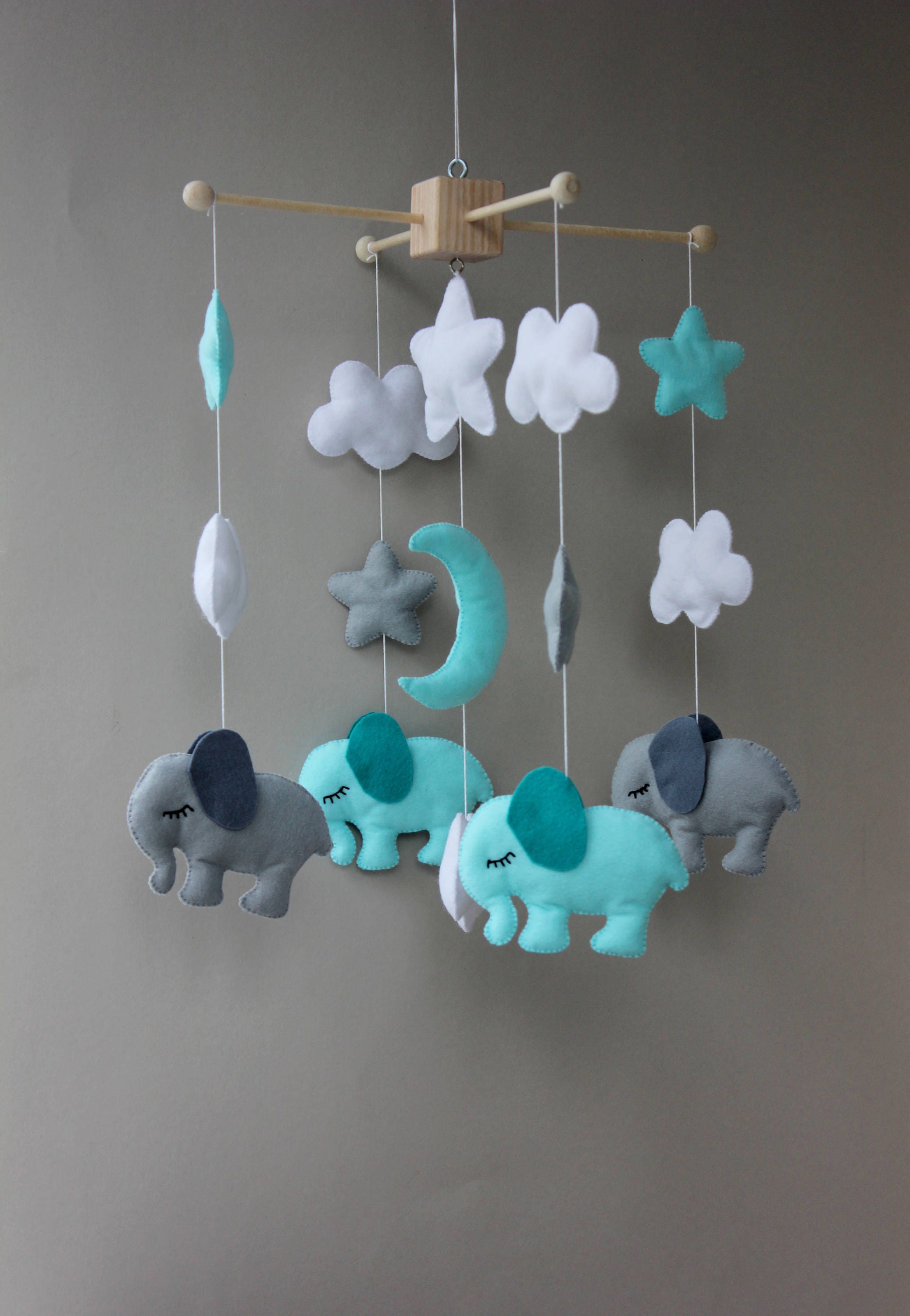 Elephant Baby Mobile, Elephant Crib Mobile, Elephant Nursery, Elephant
