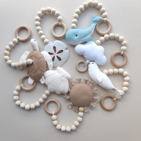 Ocean Animal Baby Gym Toys: Costal Nursery Decor Whale, Turtle, Beach Style for nursery