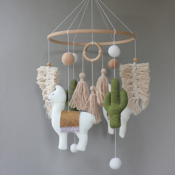 Llama mobile, Alpaca mobile, Macrame mobile