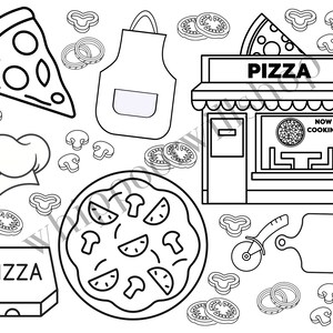 Pizza Coloring Page Printable