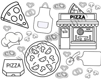 Pizza målarbild utskrivbar