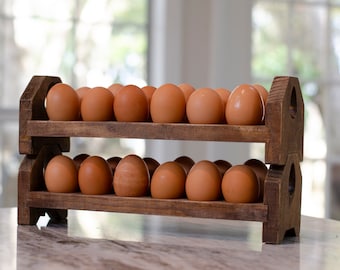 Egg Tray, Rustic Stackable Holder for Farm Fresh Eggs