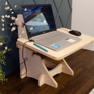 Stand Up / Standing Desk for Laptop, Home Office. Great for college students, home schooling kids, or working from home.  Podium.