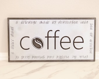 COFFEE Definition Sign, Wall Art