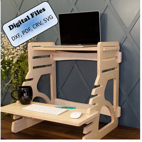 Stand Up / Standing Desk for Home Office (Digital Files). Create your own riser for students or working from home.