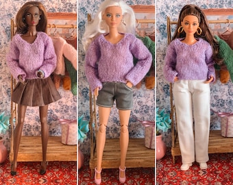Suéter nórdico de punto de muñeca de moda 1/6 Lopapeysa
