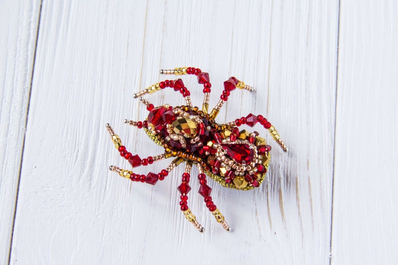 Spider Jewelry Pin Statement Jewelry Spider Brooch Gift For Wife Spider Pin Insect Red Jewelry,Red Spider Mothers day gift,Gift for mom
