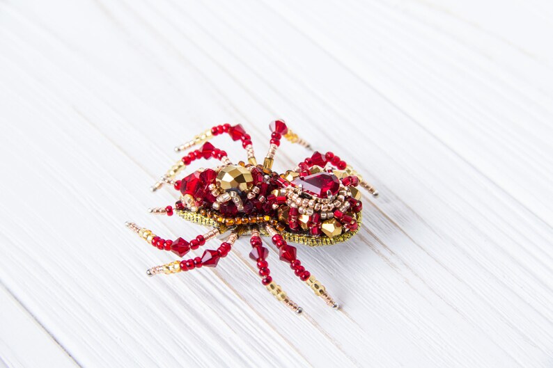 Spider Jewelry Pin Statement Jewelry Spider Brooch Gift For Wife Spider Pin Insect Red Jewelry,Red Spider Mothers day gift,Gift for mom