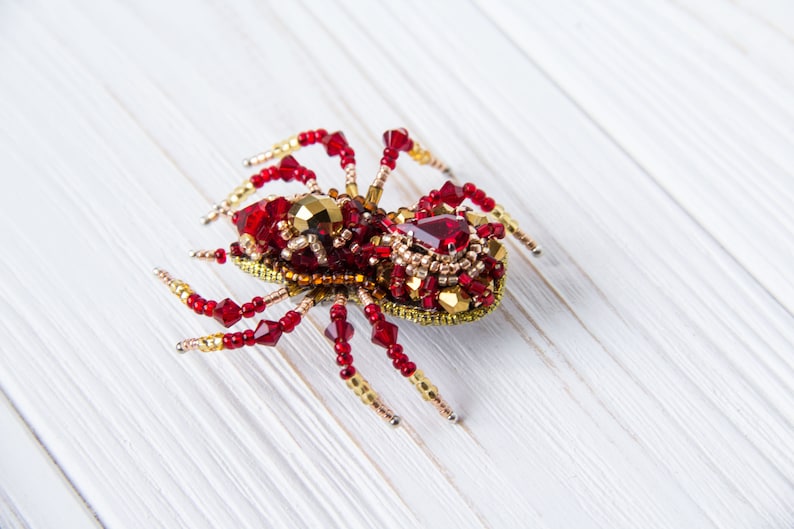 Spider Jewelry Pin Statement Jewelry Spider Brooch Gift For Wife Spider Pin Insect Red Jewelry,Red Spider Mothers day gift,Gift for mom