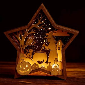Halloween Witch's Cauldron Light Box