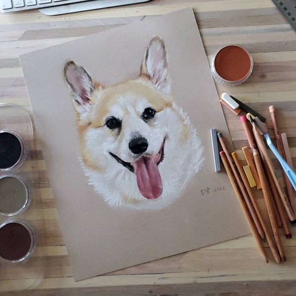 Pet Portrait, Pastel Pet Portrait, Dog Portrait, Custom Pet Portrait, Pastel Drawing, Pastel Pet Drawing, Original Soft Pastel Pet Portait