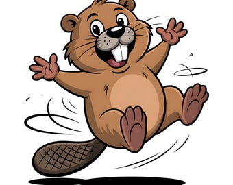 20種類の風変わりな漫画ビーバークリップアートバンドルPNG、気まぐれな森の動物クリップアートイラスト、かわいいげっ歯類昇華デザイン