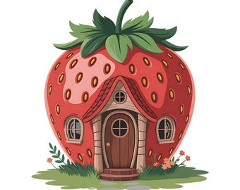 魔法の森の家のクリップアート20点セットPNG、魔法のおとぎ話のグラフィック、パステルカラーのコテージイラスト、気まぐれな昇華デザイン