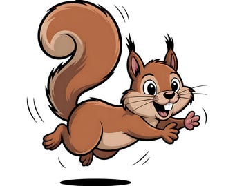 25種類の風変わりな漫画リスのクリップアートバンドルPNG、気まぐれな森の動物のクリップアートイラスト、かわいい森の野生の妻の昇華デザイン