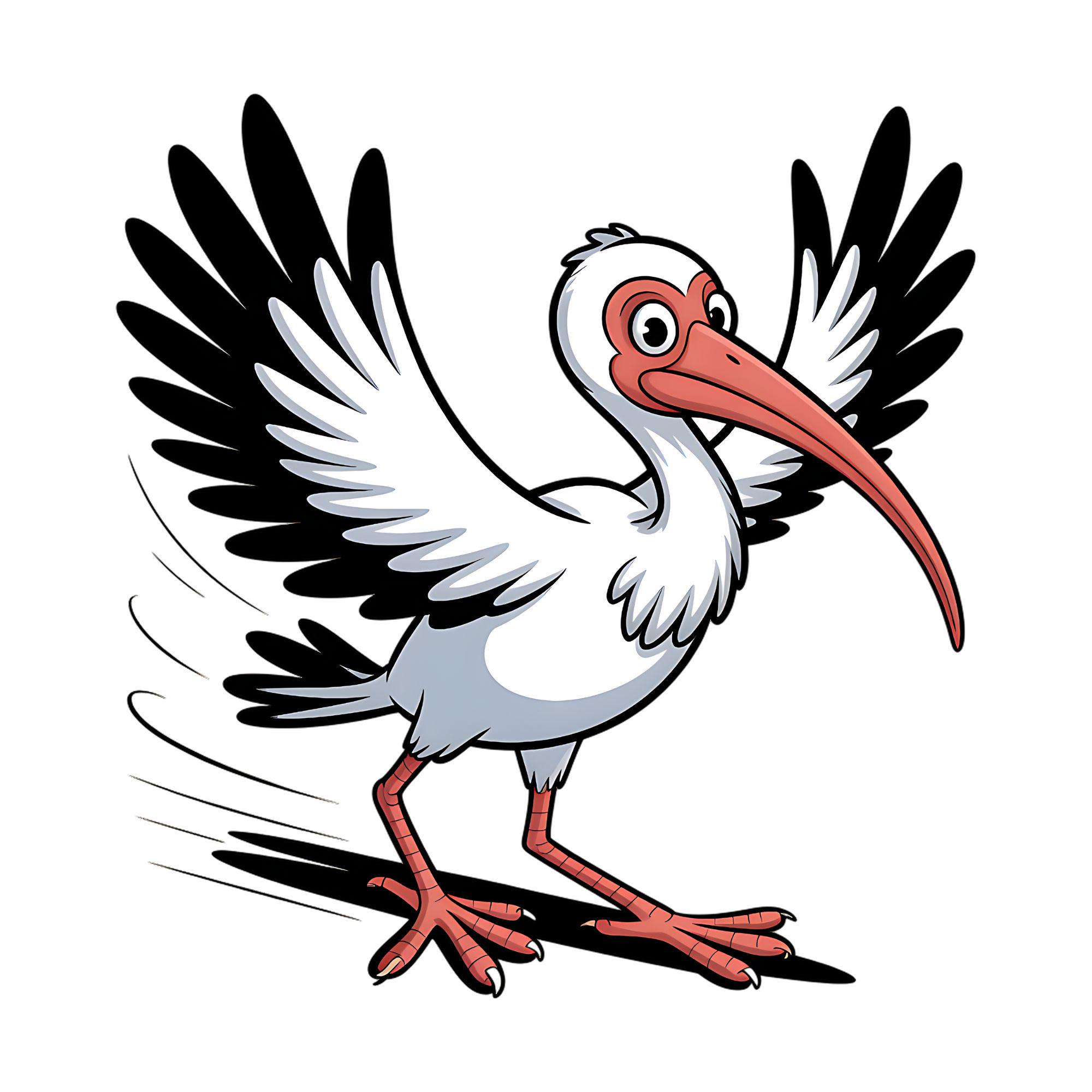 18 Quirky Cartoon Ibis Clipart Bundle PNG, Whimsical Forest Animal Clip ...