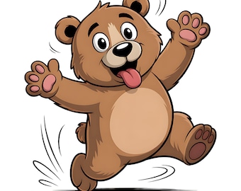 20 Quirky Cartoon Bear Clipart Bundle PNG, Whimsical Woodland Animal Clip Art Illustrations, Cute Forest Wildwife Sublimation Designs
