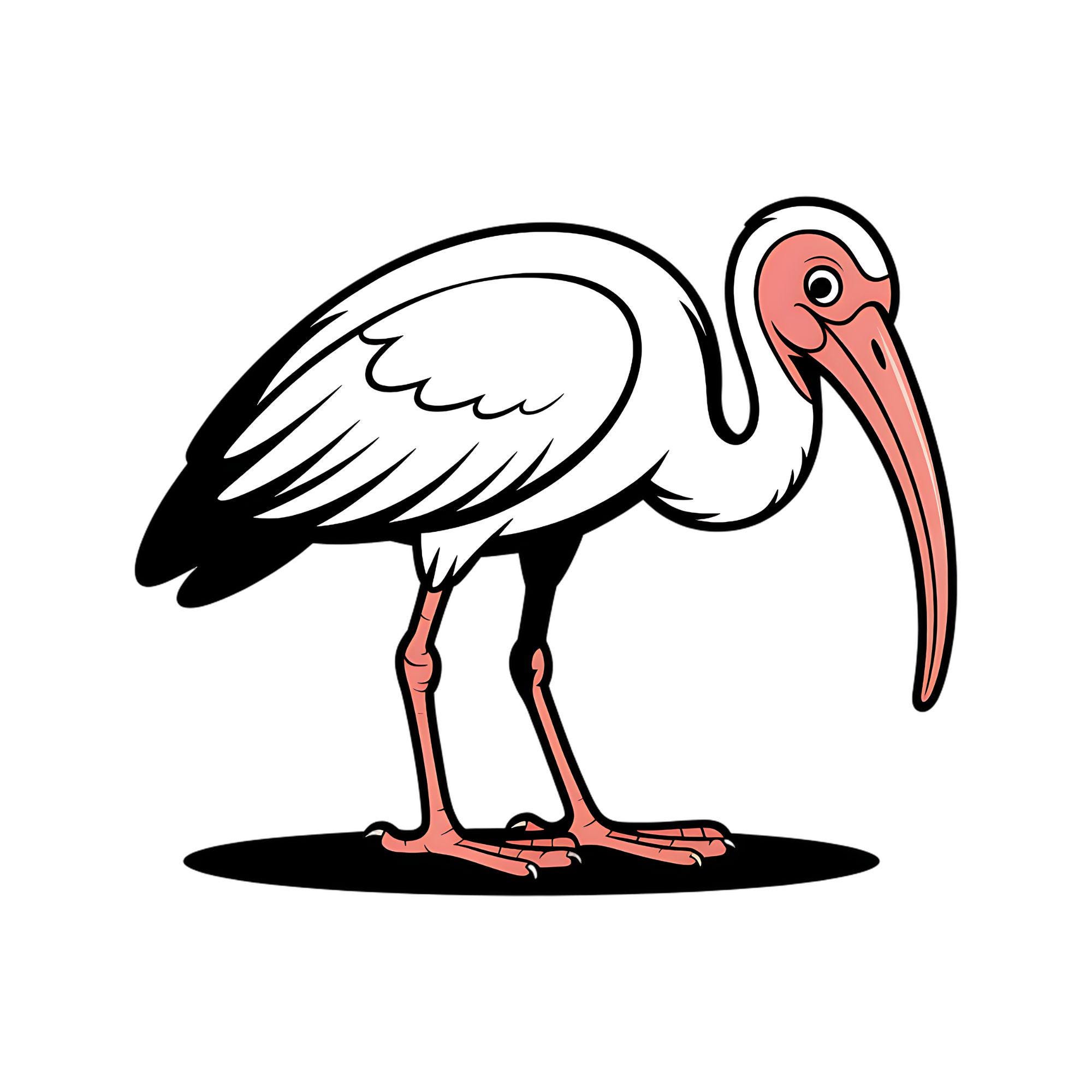 18 Quirky Cartoon Ibis Clipart Bundle PNG, Whimsical Forest Animal Clip ...