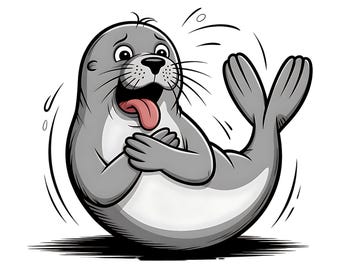 20 Quirky Cartoon Seal Clipart Bundle PNG, Whimsical Arctic Winter Animal Clip Art Illustrations, Antarctica Wildlife Sublimation Designs
