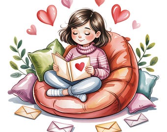 バレンタインデーの女の子のクリップアート20選、パステルカラーの愛の気まぐれなPNGグラフィック、ロマンチックな昇華デザイン