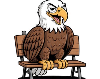 20種類の風変わりな漫画のワシのクリップアートバンドルPNG、気まぐれで雄大な鳥のクリップアートイラスト、野生動物の昇華デザイン