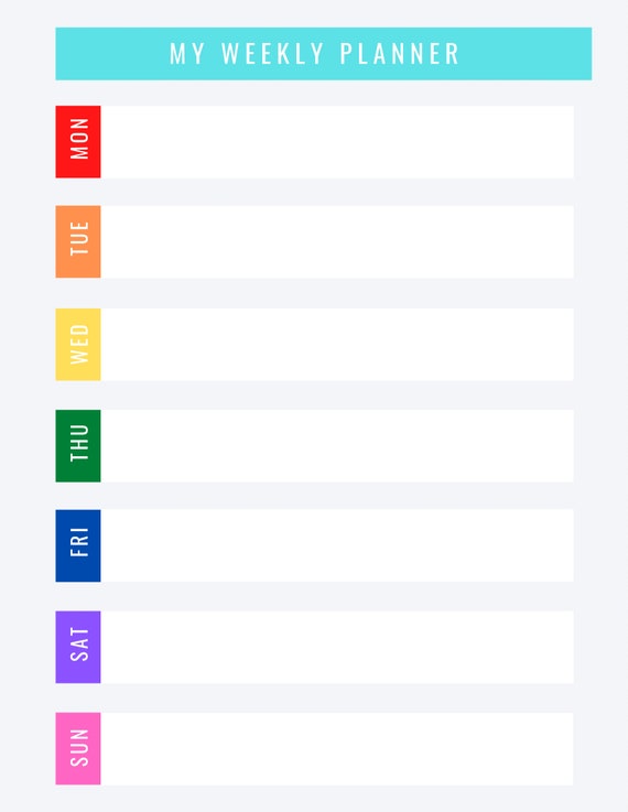 printable weekly planner etsy