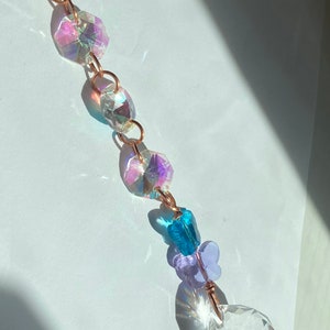 ONE of a KIND, HANDMADE Butterfly Crystal Copper Sun Catcher