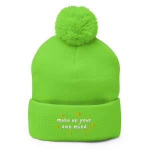 Make Up Your Own Mind Embroidered Pom-Pom Beanie image 2