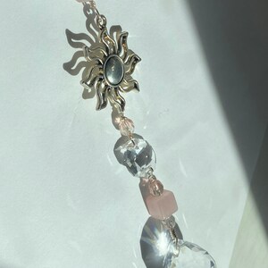 ONE of a KIND, HANDMADE Celestial Sun Rose Quartz Sun Catcher