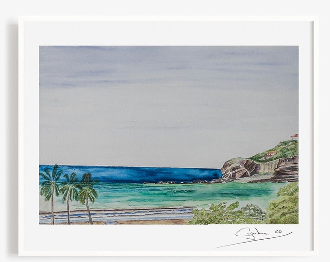 San Juan del Sur Watercolor Art Print~ Nicaragua, Bedroom Wall Decor ~Father's Day Gift | Gift for him
