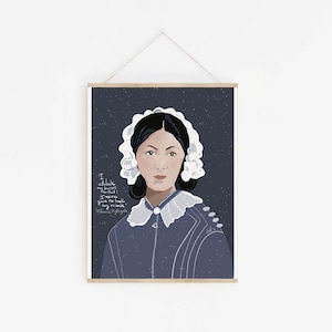 Florence Nightingale Inspirational Art Print: Nurse Gift, Dorm Room & Home Wall Decor