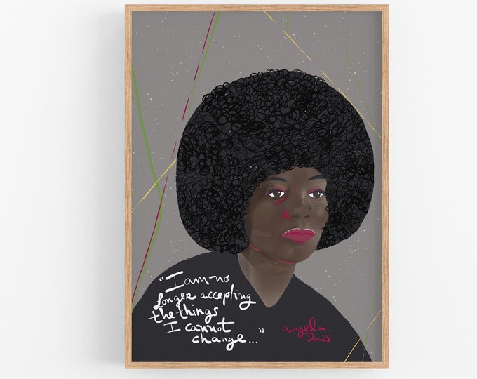 Angela Davis Art Print Portrait