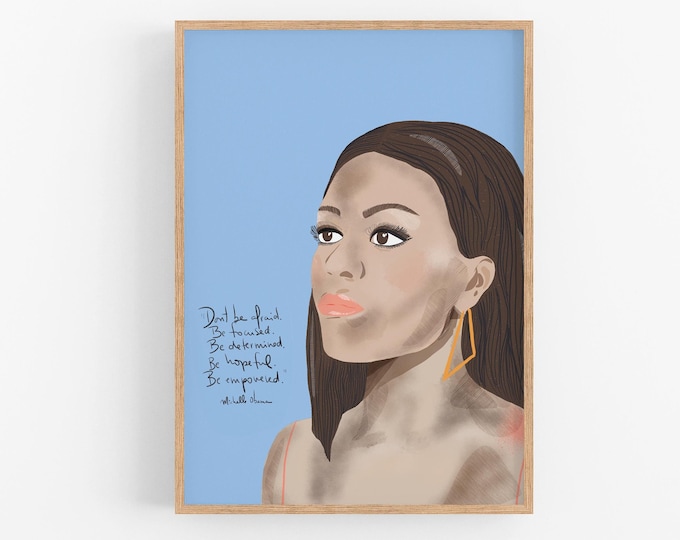 Michelle Obama Art Print, New Job Gift, Women Cubicle Decor