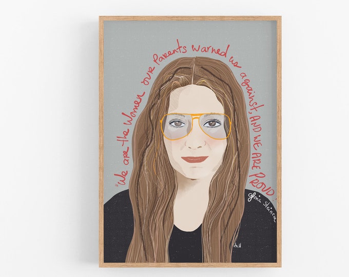 Gloria Steinem Portrait, Cubicle Wall Art, New Job Gift