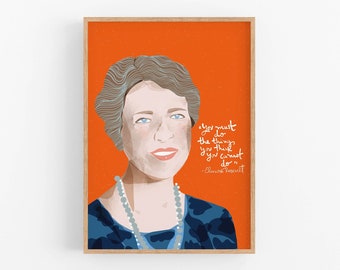 Eleanor Roosevelt Art Print, Iconic Women Art