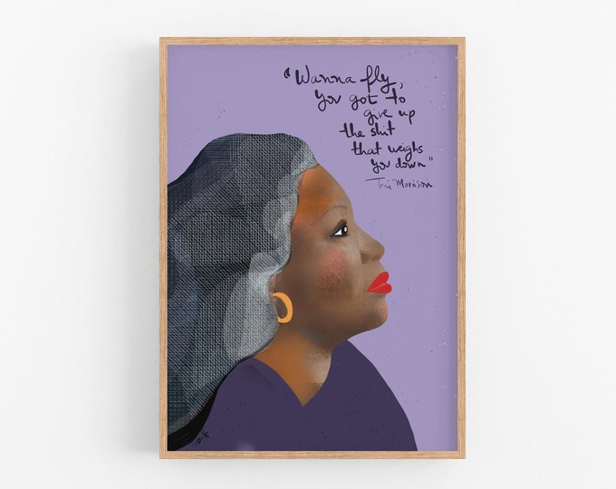 Writer's Gifts // Toni Morrison Art Print, Cubicle Decor, Feminist Poster, Graduation Gift, English Teacher Gift