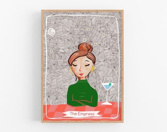 The Empress Tarot Art Print, Espresso Martini Print